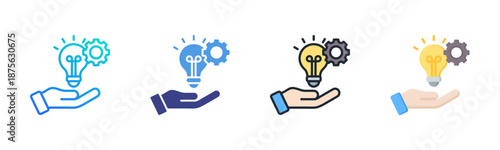 Solution icon set multiple style collection