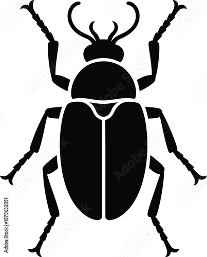 Silhouette of beetle species isolated on white background