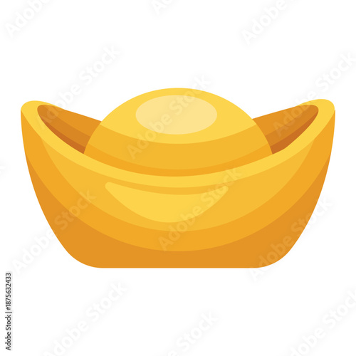 Gold Ingot Illustration For Chinese Lunar New year
