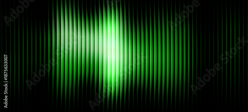 Dark green neon gradient ribbed glass. Vector ribbed glass texture background. Mesh gradient. acrylic ribbed bath surface. Reeded glass background semitransparent overlay. Bath wall window