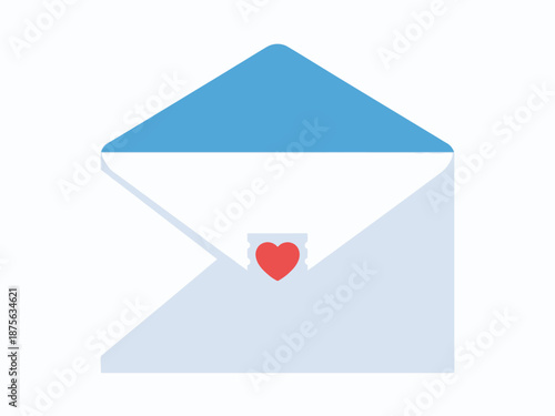 Envelope with Heart Symbol Inside, Representing Love and Affection in Digital Illustration Format