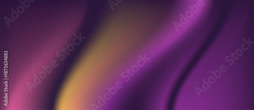 Abstract gradient background featuring transitions between purple, orange and yellow with a noise grain texture. Ideal for a variety of creative projects.