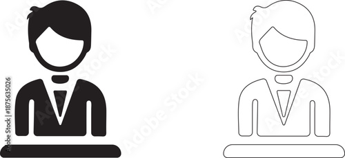 Man at the pulpit. Editable vector icon.	
