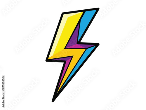 Free Download Vibrant Lightning Bolt Symbol in Pop Art Style. - GFXLoad