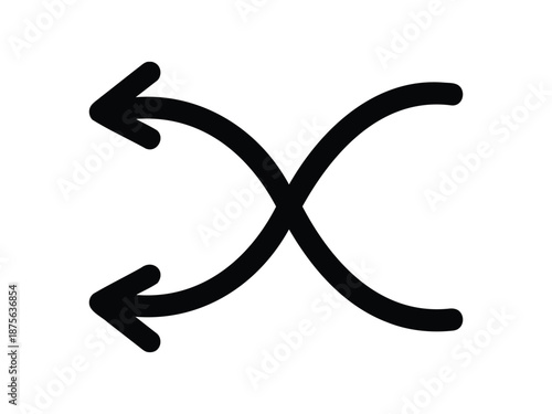 Black arrows crossing in opposite directions, symbol