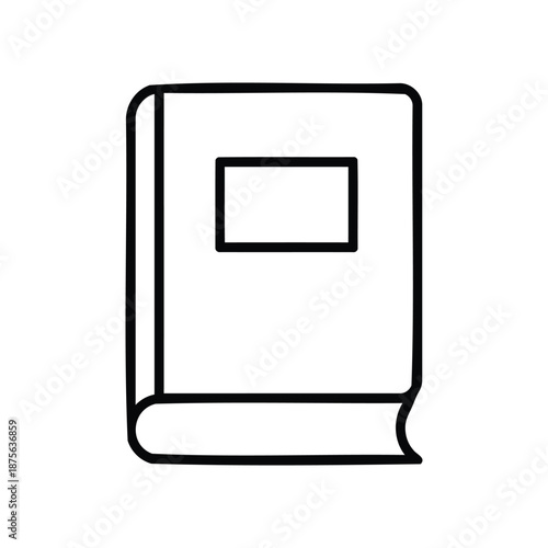 Book Icon Outline – Hardcover Book Symbol