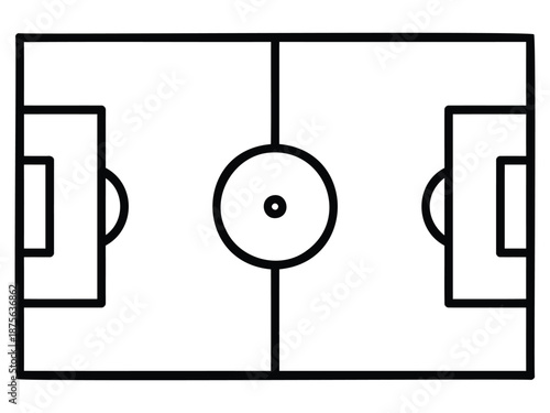 Soccer field diagram, football pitch illustration, sports arena layout
