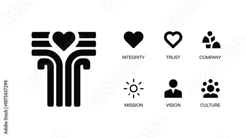 Core Values Business Icon Set