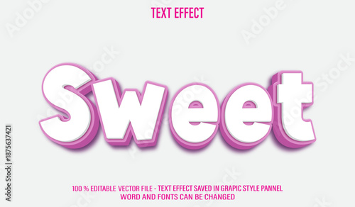 Sweet 3d editable text effect style