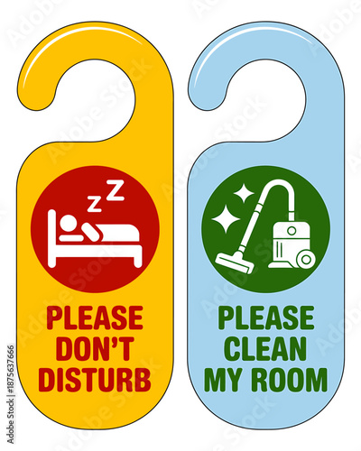 Do Not Disturb and Clean Room Signs for Hotel Doors