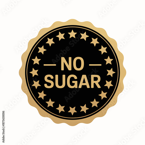 No Sugar Badge Seal Sticker for Healthy Products