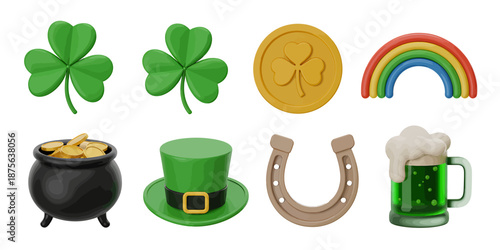 St Patricks Day Symbols Collection with Lucky Charms