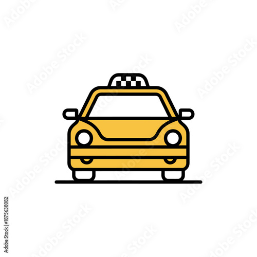 Yellow Taxi Cab Icon Design for Transportation Services