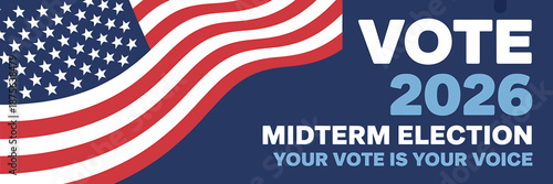 Vote 2026 Midterm Election Promotional Banner Design