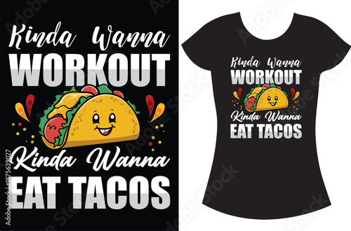 Cute Tacos Retro vintage Typography t shirt design