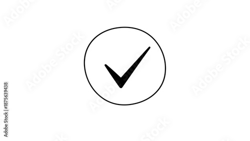Black Checkmark Icon in Circle.
