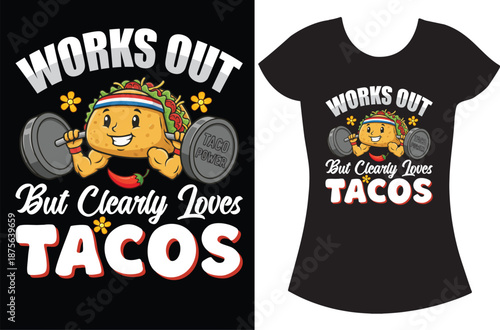 Cute Tacos Retro vintage Typography t shirt design