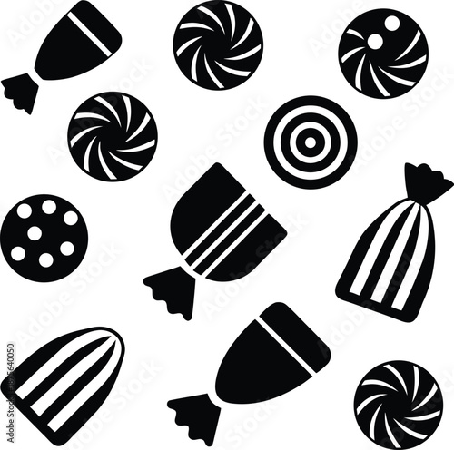 Chocolate Candy Pattern Silhouette