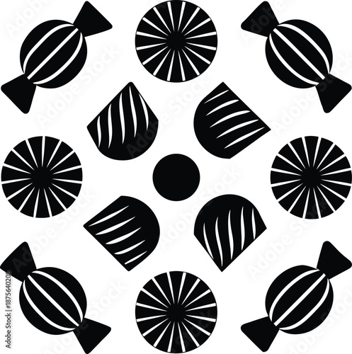 Chocolate Candy Pattern Silhouette