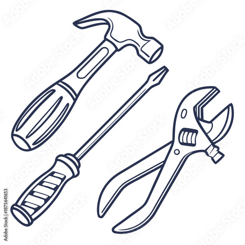 Set of essential hand tools