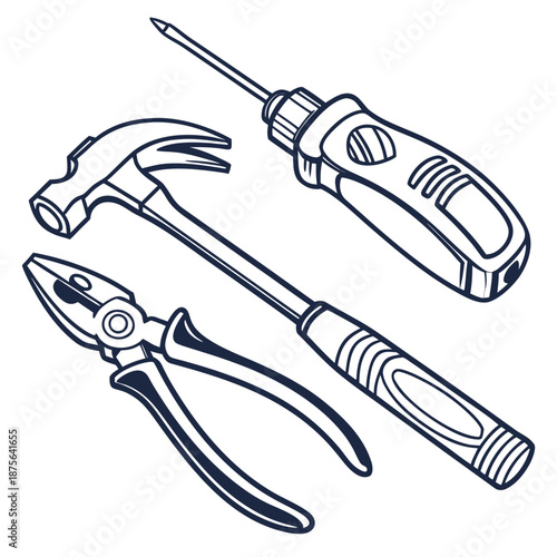 Collection of essential hand tools