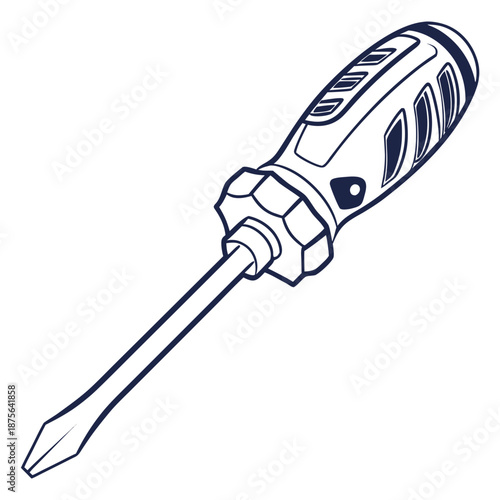 Illustrated flathead screwdriver