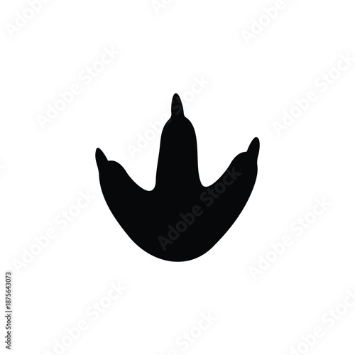 Penguin footprint silhouette vector flat design on white background.