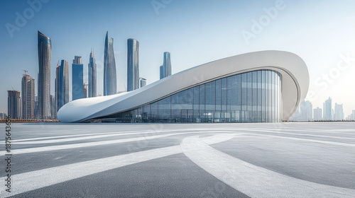 Modern minimalist architectural plaza car advertisement background image