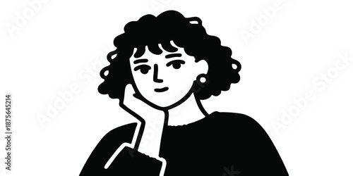 A thoughtful illustration shows a person resting their chin on their hand, reflecting a sense of introspection and serenity.