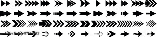 Arrow icon set, arrow cursor. Black arrow icon big sets.  Modern simple arrows. collection, different arrow signs, black arrows icons. Vector illustration.