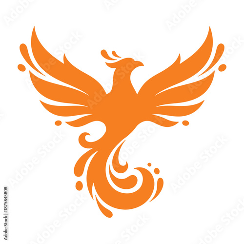Stylized phoenix bird vector illustration