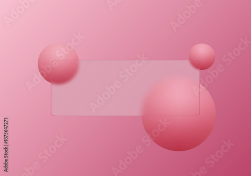 Modern glass morphism style template with a transparent square panel on a gradient. Eps 10