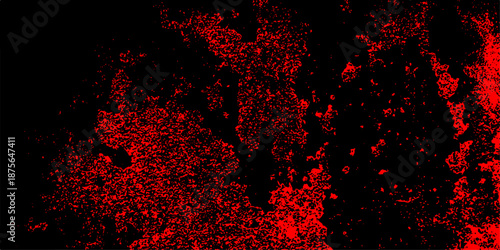 Abstract Watercolor red and black grunge background painting. Dark grunge textured red concrete wall background. Red color powder explosion isolated on black background.  Trendy living coral color tex