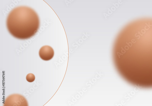 Abstract composition with multicolored spheres and transparent vertical glass panels. Eps 10