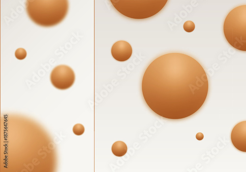 Elegant abstract composition with a semi-transparent card and flying chocolate balls. Eps 10