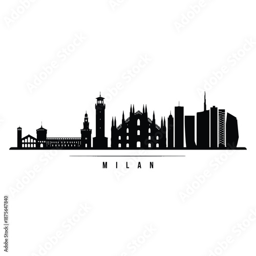 milan city skyline with iconic buildings and towers