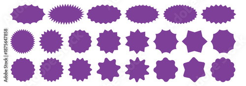 NEW Sticker Set Zigzag Discount Price Drop Special Price Campaign Fair Decoration Adornment Seal Stamp. Set of new arrival shop product tag icon. New labels or sale badges and banners vector sticker