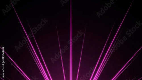 Dramatic Pink and Purple Light Rays Radiating Upwards From Bottom Source on Black Background for Stage and Product Reveal