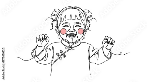 happy little girl with rosy cheeks