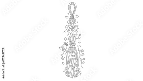 whimsical tassel charm with stars and wand
