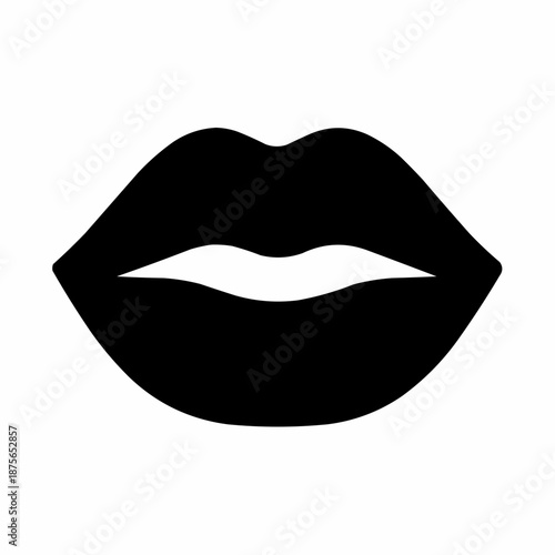 Vector illustration of beautiful female lips featuring a red lipstick smile and white teeth as a fashion symbol of love and sensuality for cosmetic makeup design