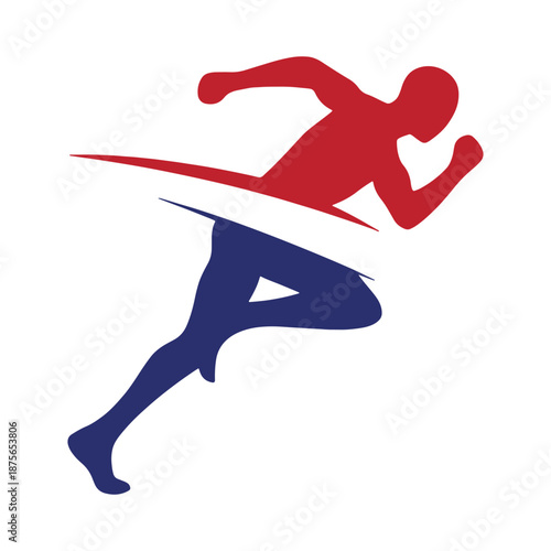 Dynamic surfer silhouette vector illustration