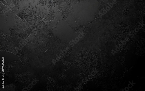 Art black concrete stone texture for background in black. Abstract color scratches shabby vintage Cement and sand grey dark detail covering.