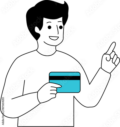 man holding credit card