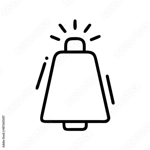 Bell icon with sound waves in minimalist outline style  