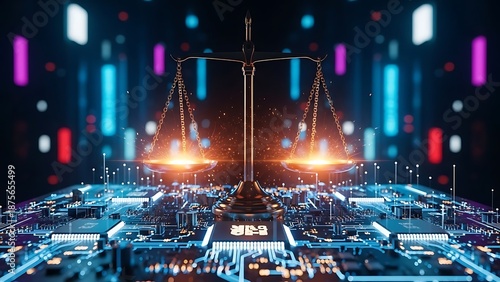 Digital scale of justice in cyber circuitry