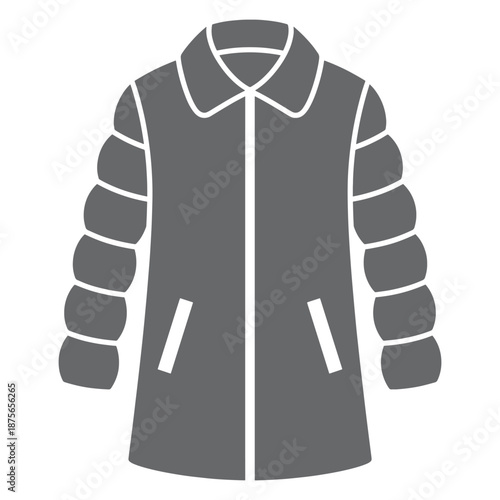 Modern winter coat with quilted sleeves