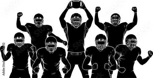 American Football  Players Vector Set