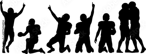 American Football  Players Vector Set