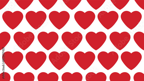 red hearts love symbol seamless pattern on white background. wallpaper and paper wrapping decoration